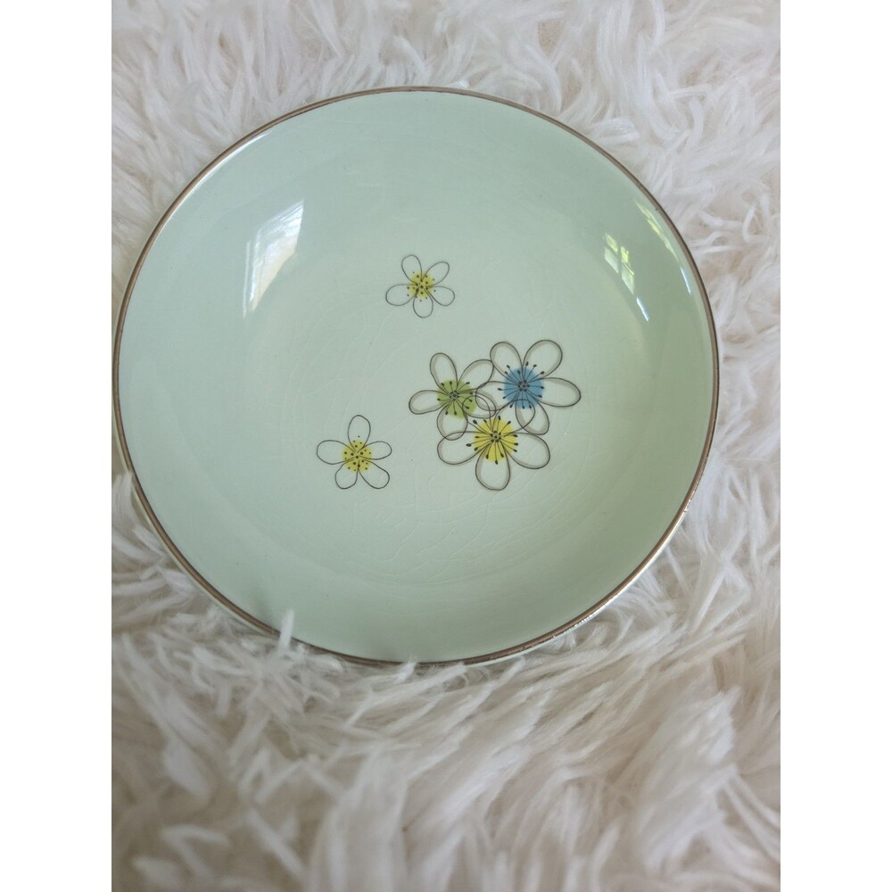 Nobility Permaware Mist 5 Inch Berry Bowl 1950s MCM Atomic Daisies Replacement